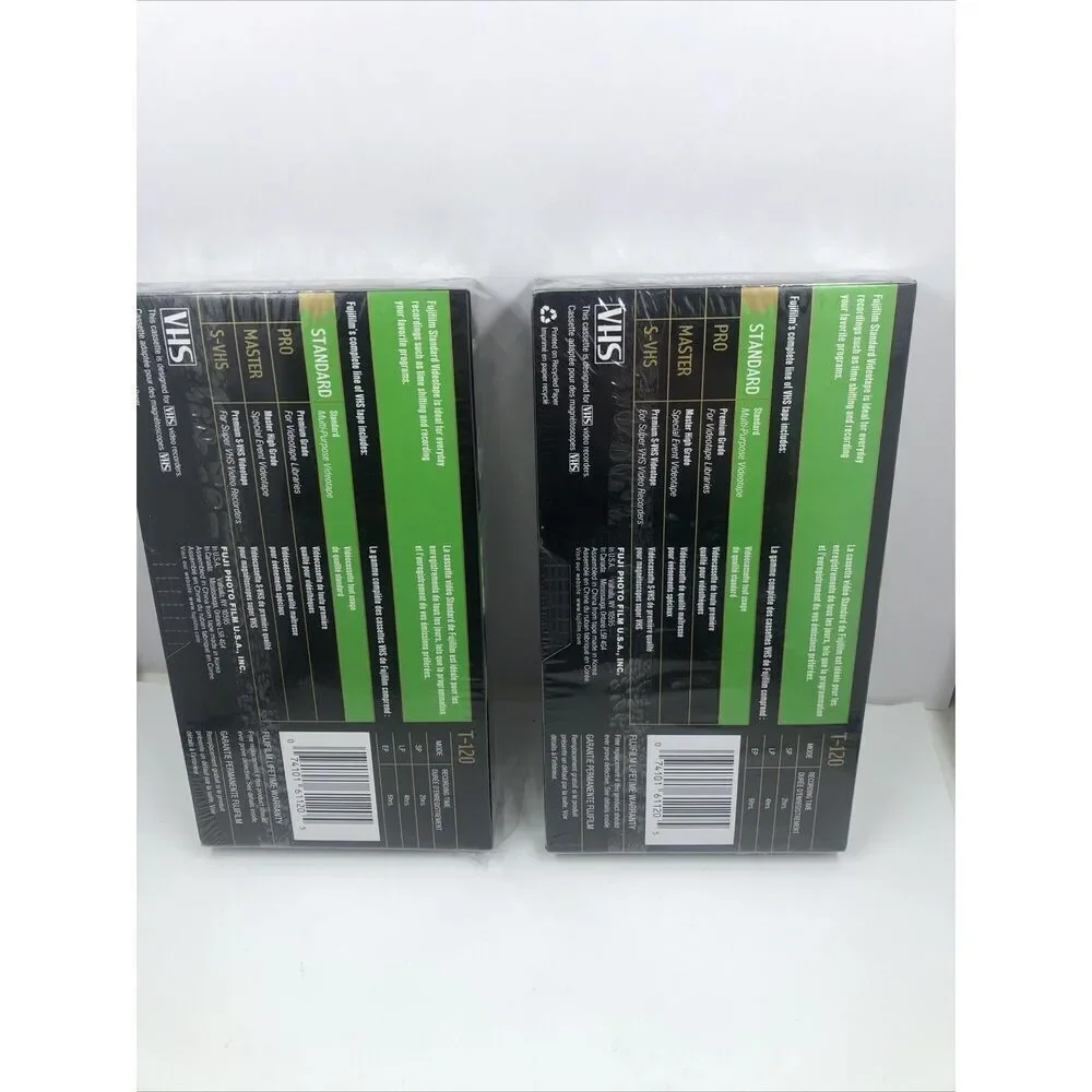 2- FUJI  6 Hour, NEW Blank VHS Tapes Lot Of 2 T-120 Sealed
